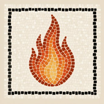Mosaic of a flame